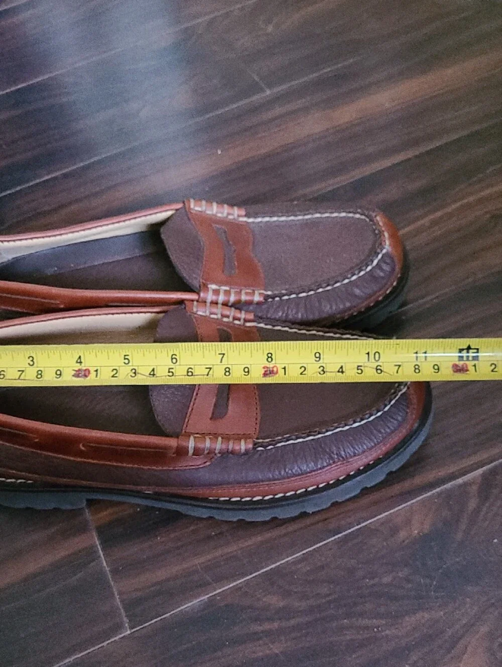 L.L. Bean Two-Tone Brown and Tan Leather Penny Loafers